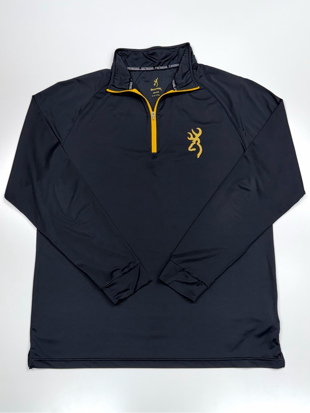 Browning Men's Black Gold 1/4 Zip Performance Pullover Size M